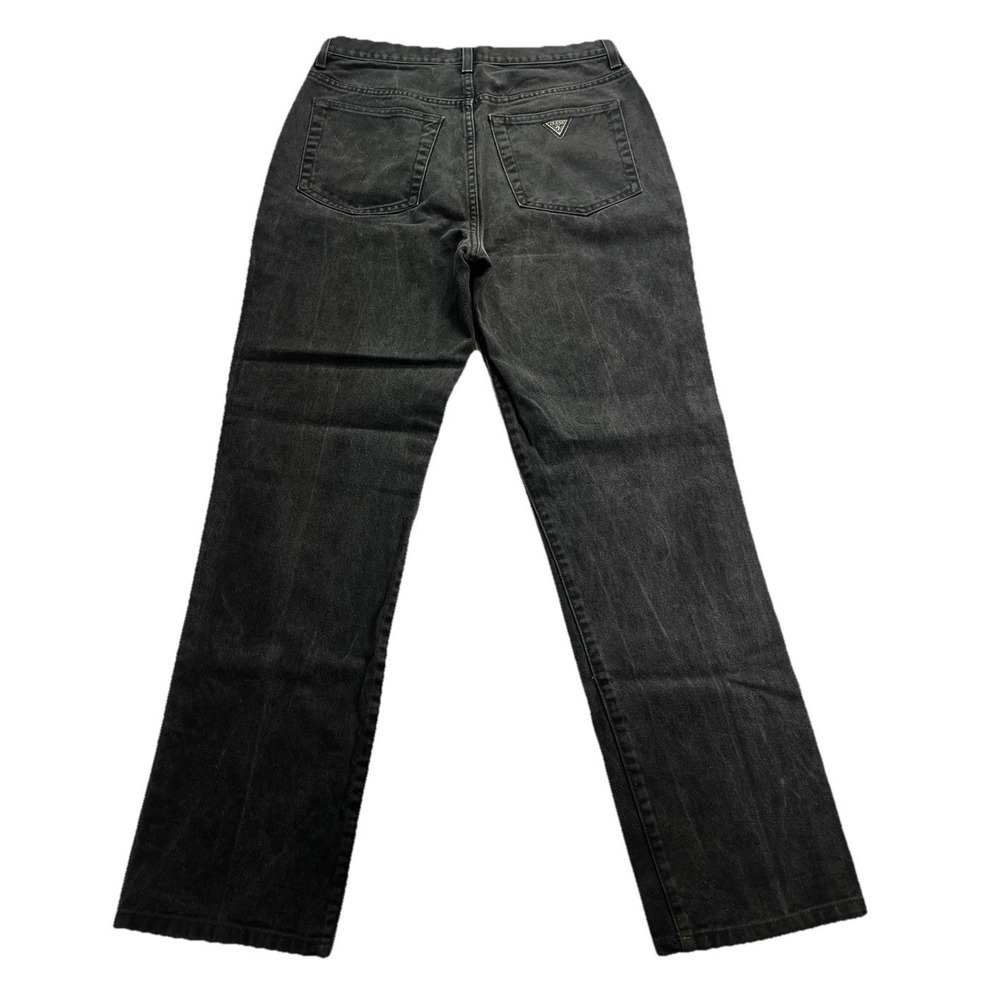 Guess Jeans‎ Mens 34x32 Black Faded Triangle Straight USA 90s AST001 Vintage - Picture 2 of 6